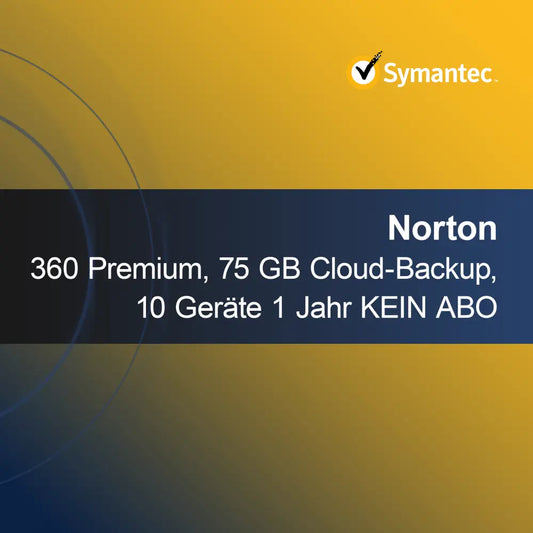 Norton 360 Premium, 75 GB Cloud-sikkerhedskopi, 10 enheder 1 år INGEN ABONNEMENT