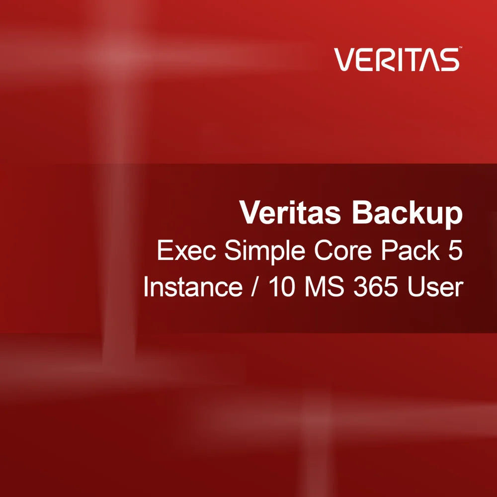 Veritas Backup Exec Simple Core Pack 5 instans / 10 MS 365 brugere