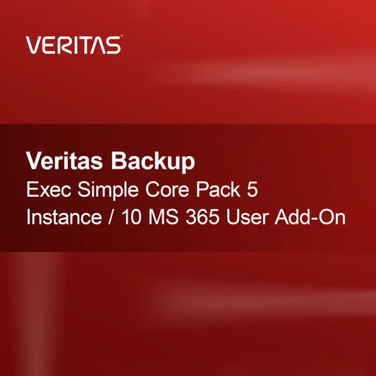 Veritas Backup Exec Simple Core Pack 5 instans / 10 MS 365 bruger tilføjelse
