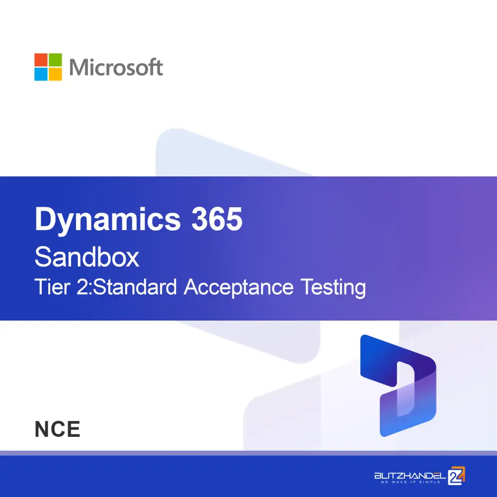 Dynamics 365 Operations - Sandbox Niveau 2: Standard Accepttest
